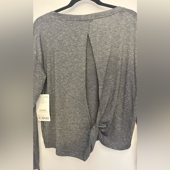 Athleta Heather Grey Twist Back Long Sleeve - Picture 4 of 4